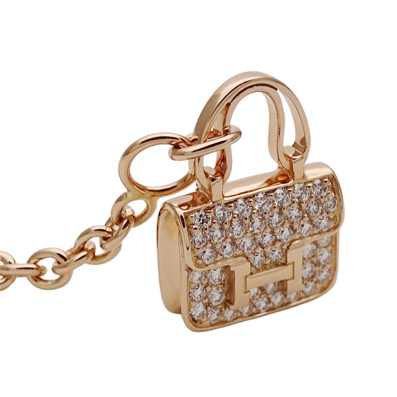 Hermes Bracelet Diamond Pink Gold Amulet