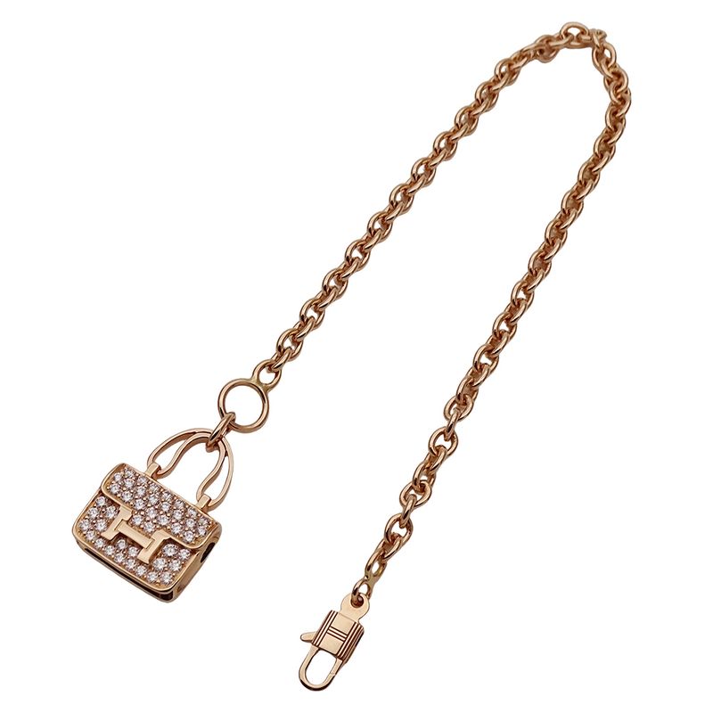 Hermes Bracelet Diamond Pink Gold Amulet