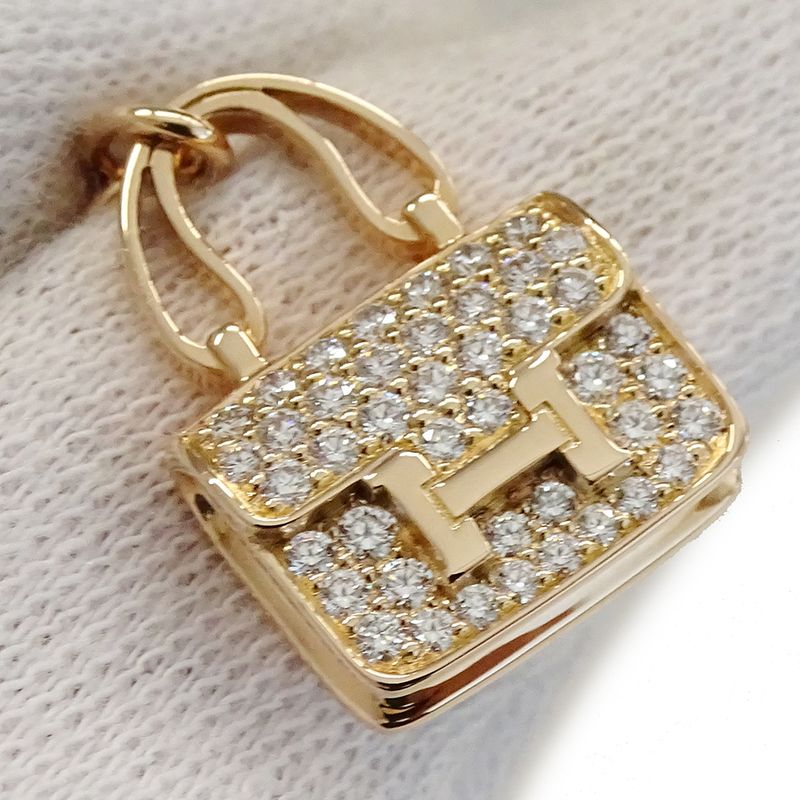 Hermes Bracelet Diamond Pink Gold Amulet