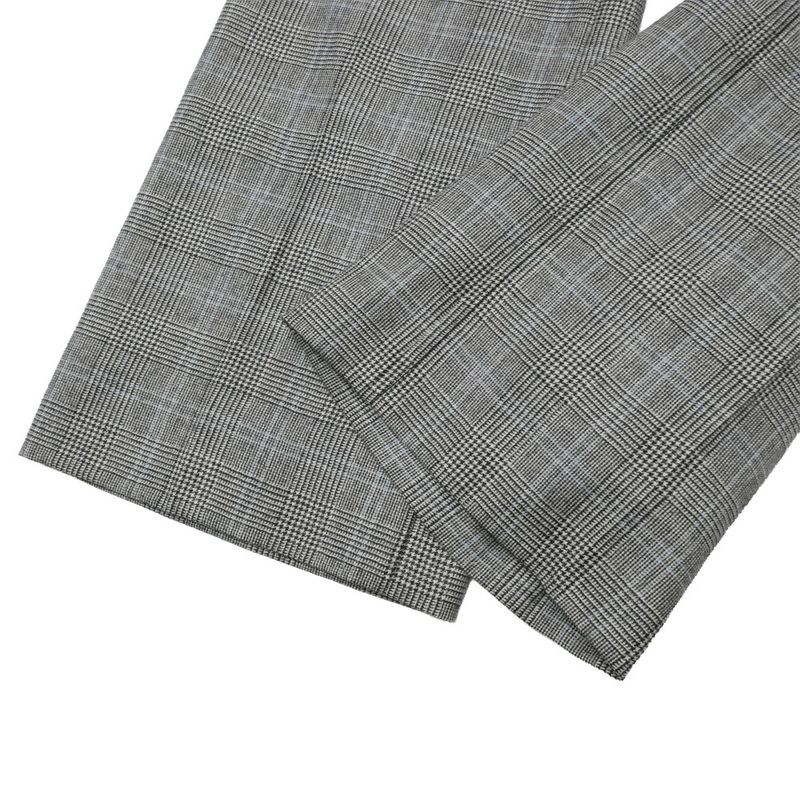 Dolce & Gabbana Pants 38 Trousers Glen Check Pleated Grayglen Plaid Pattern