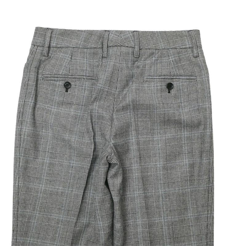 Dolce & Gabbana Pants 38 Trousers Glen Check Pleated Grayglen Plaid Pattern