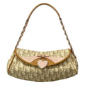 Dior Shoulder Bag Trotter Ivory Brown Pink Ribbon