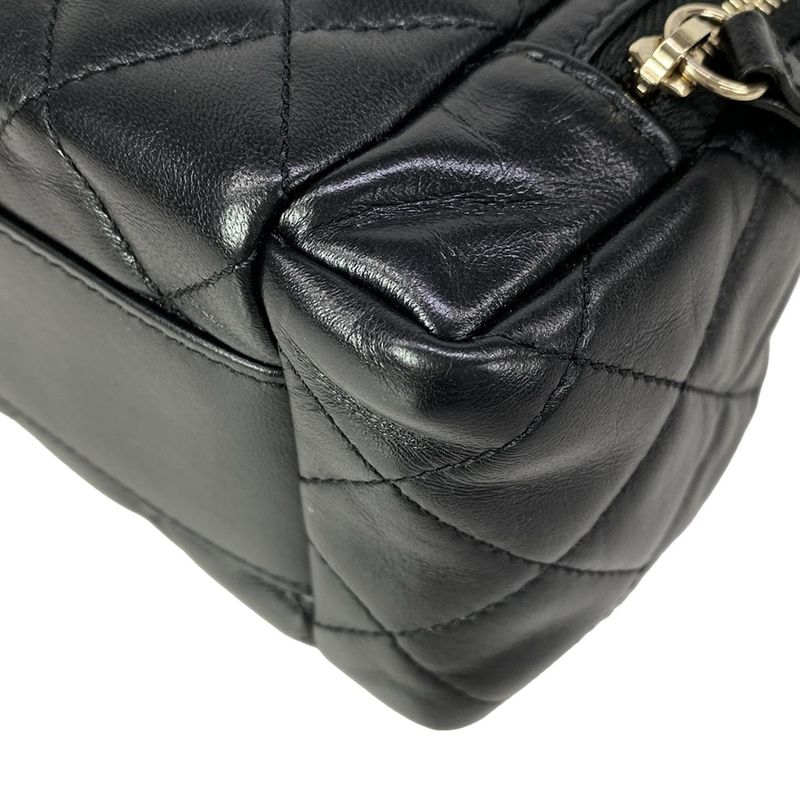 Chanel Vanity Bag Quilted Black 2-Way Gold Chain