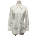 Prada Long Sleeve Shirt Blouse 42 M White Bijoux