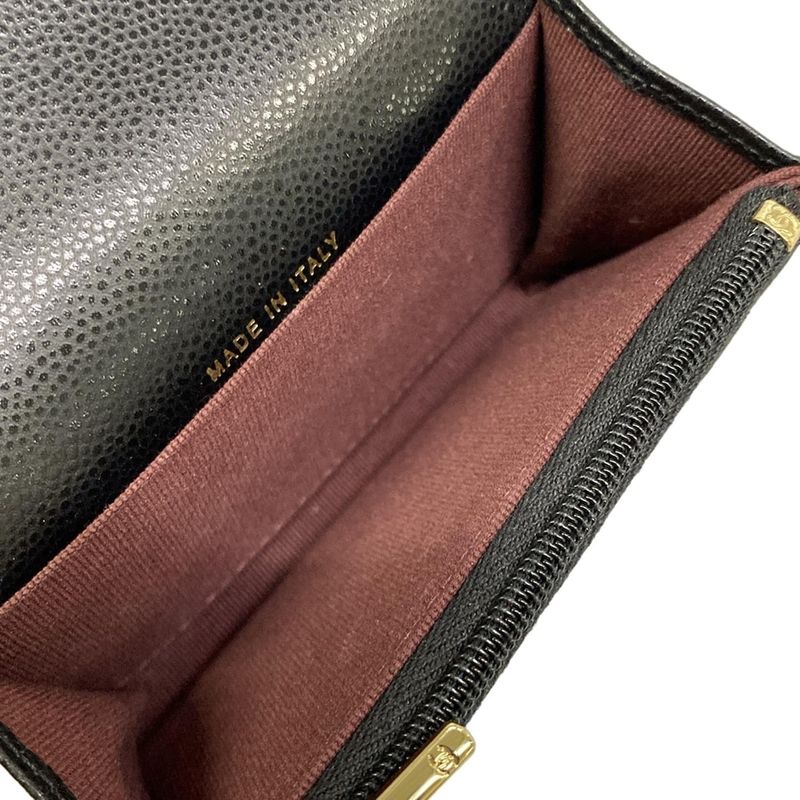 Chanel Card Case Quilted Black Gold