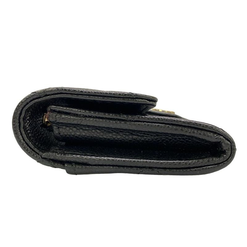 Chanel Card Case Quilted Black Gold
