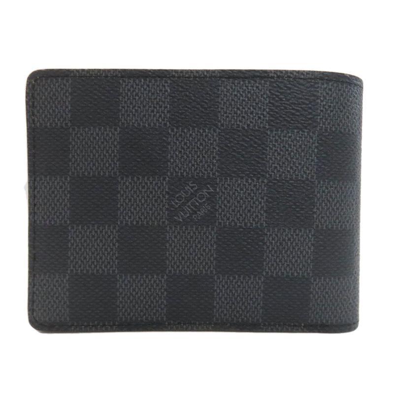 Louis Vuitton Portefeuille Multiple Bifold Wallet Damier Graphite Gray