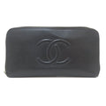 Chanel CC Logo Silver Wallet Grained Calfskin