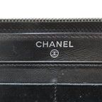 Chanel CC Logo Silver Wallet Grained Calfskin