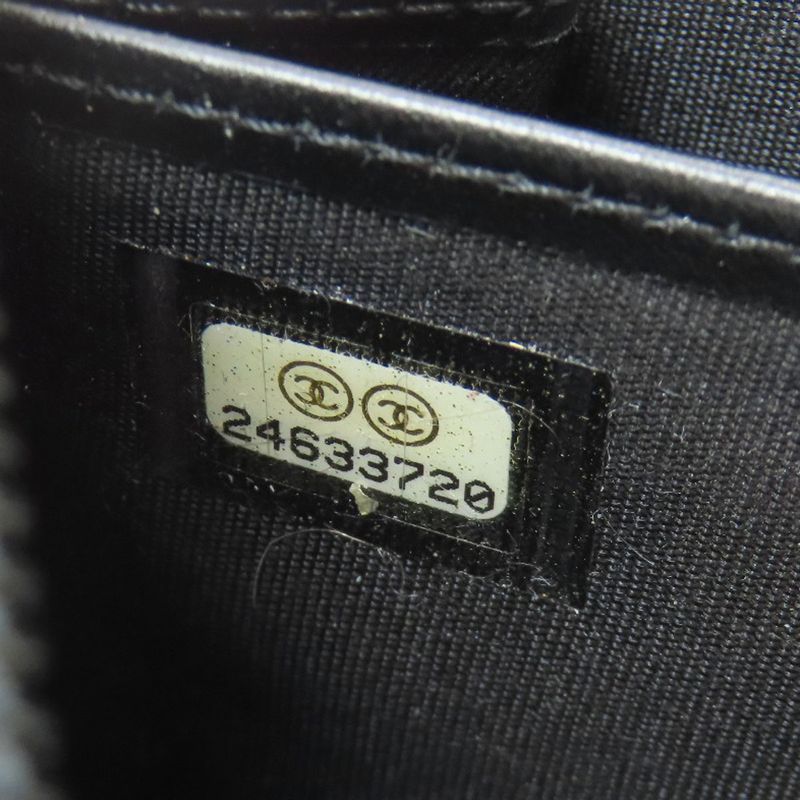 Chanel CC Logo Silver Wallet Grained Calfskin
