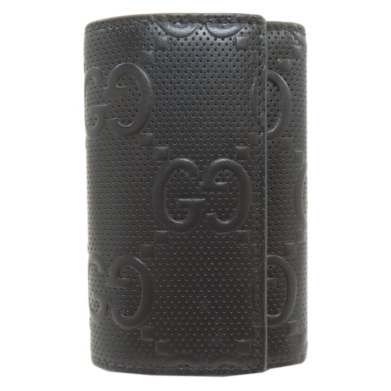 Gucci GG Embossed Key Case Leather Key Holder