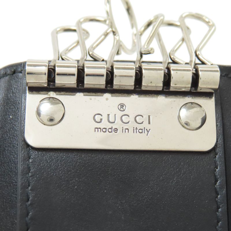 Gucci GG Embossed Key Case Leather Key Holder