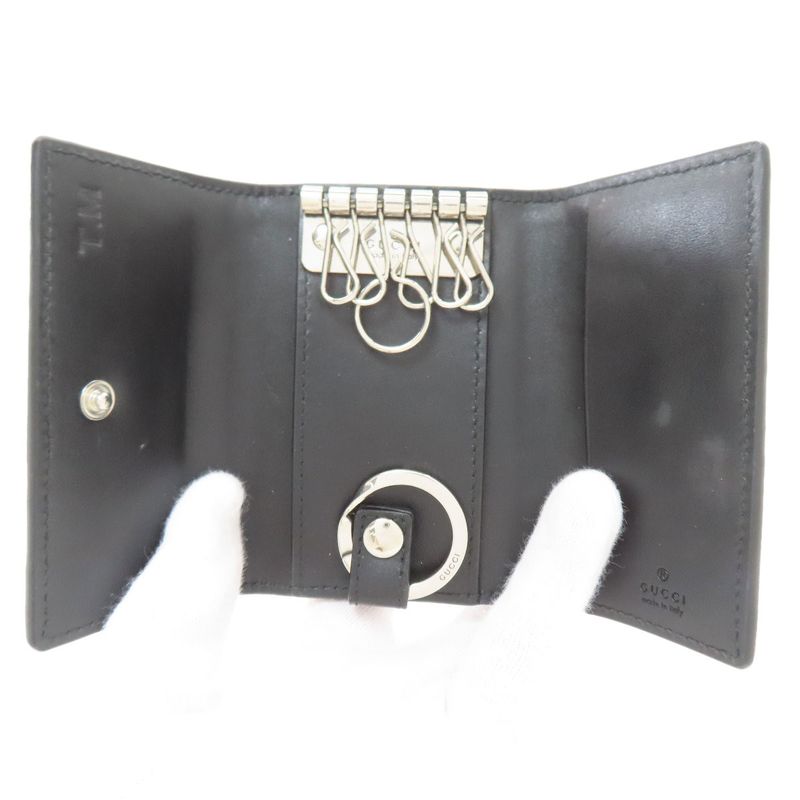 Gucci GG Embossed Key Case Leather Key Holder
