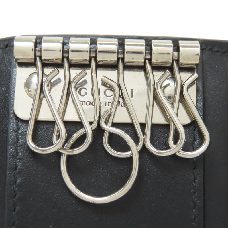 Gucci GG Embossed Key Case Leather Key Holder