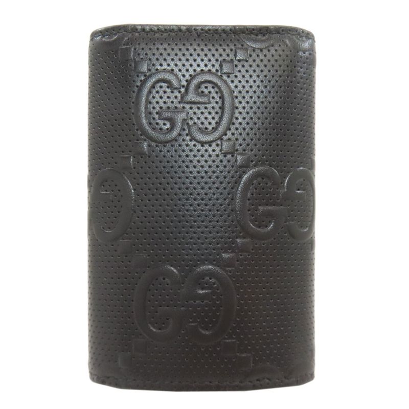 Gucci GG Embossed Key Case Leather Key Holder