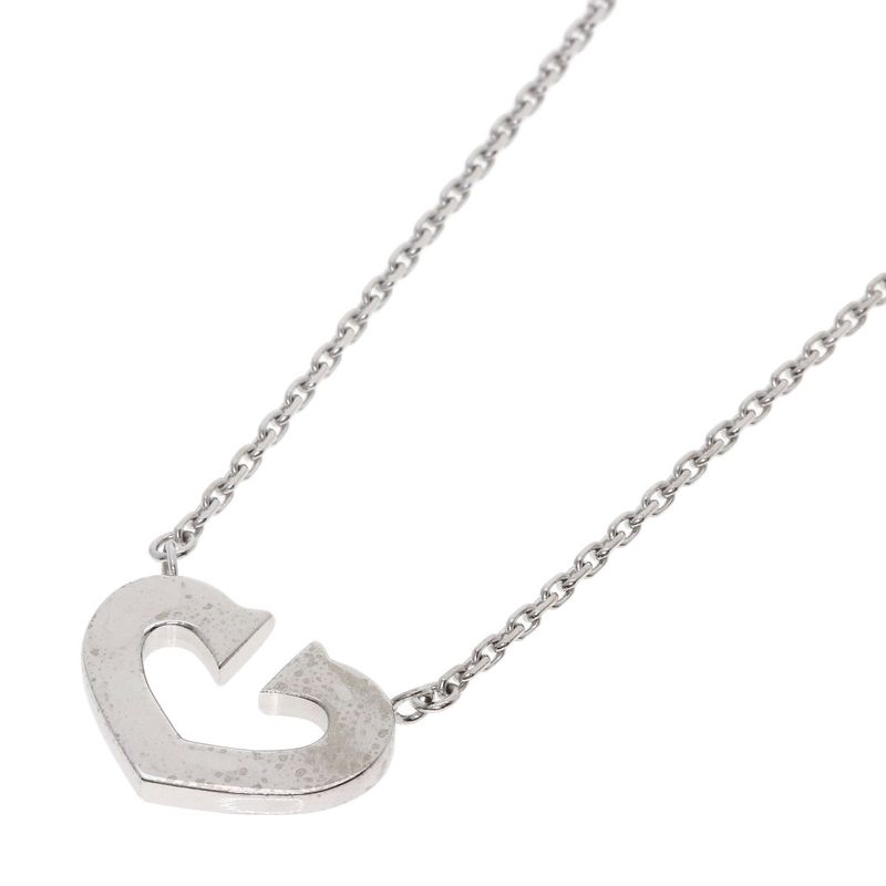 Cartier C Heart Necklace 18K White Gold