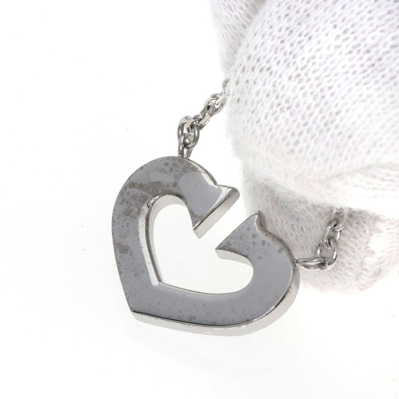 Cartier C Heart Necklace 18K White Gold
