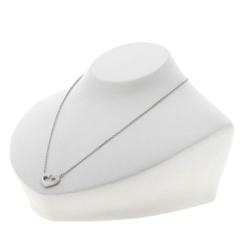 Cartier C Heart Necklace 18K White Gold