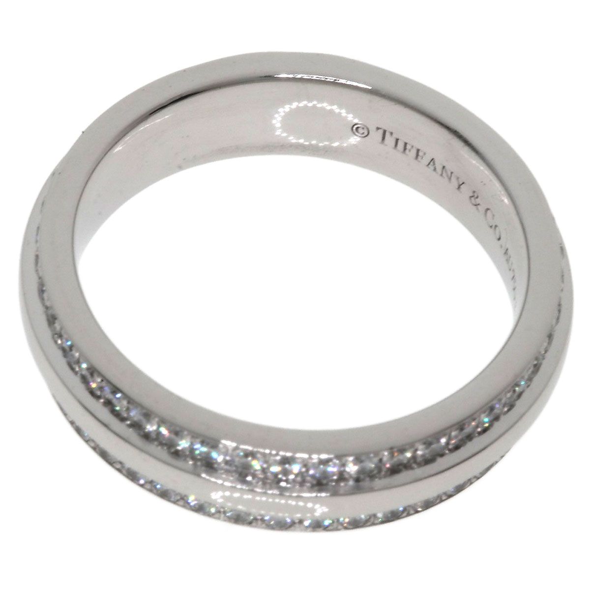 Tiffany & Co Ttwo Narrow Pave Diamond Ring 18K White Gold