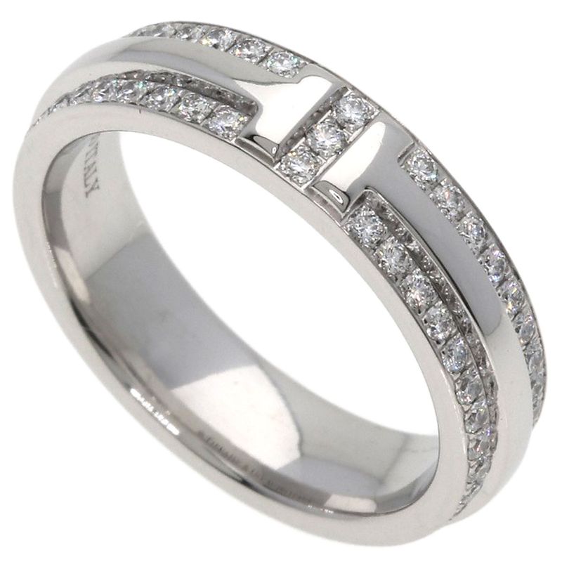 Tiffany & Co Ttwo Narrow Pave Diamond Ring 18K White Gold