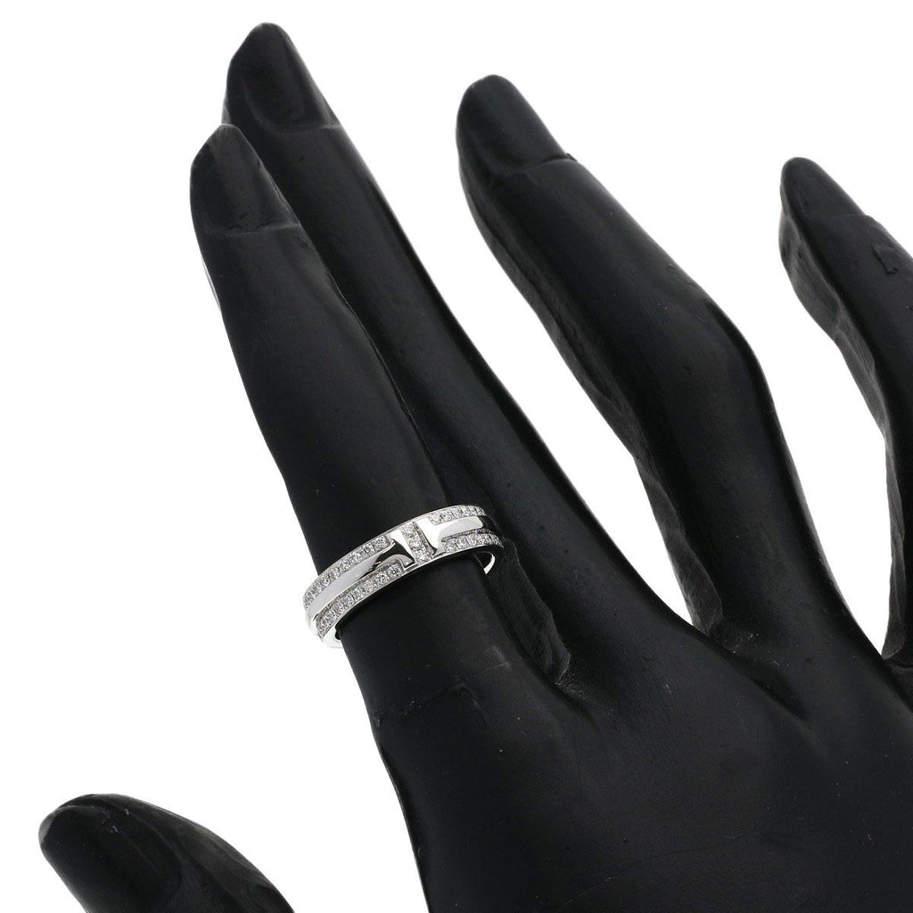 Tiffany & Co Ttwo Narrow Pave Diamond Ring 18K White Gold
