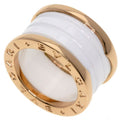 Bvlgari B-zero One Band White Ceramic 49 Ring 18K Pink Gold