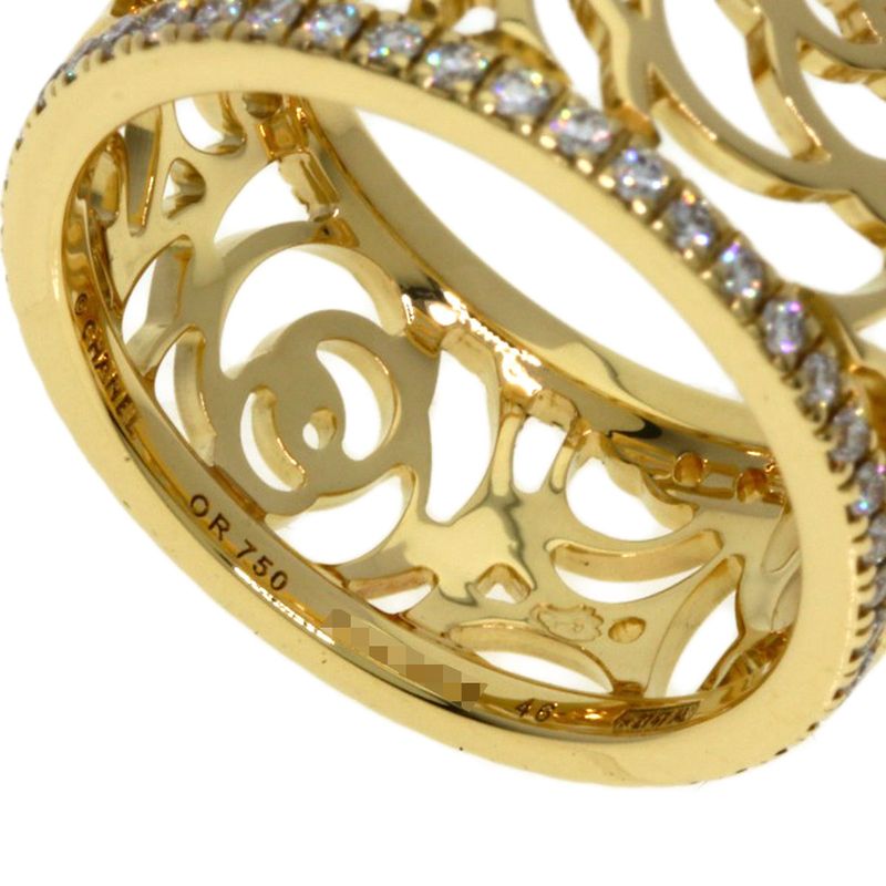 Chanel Camellia Diamond 46 Ring 18K Yellow Gold