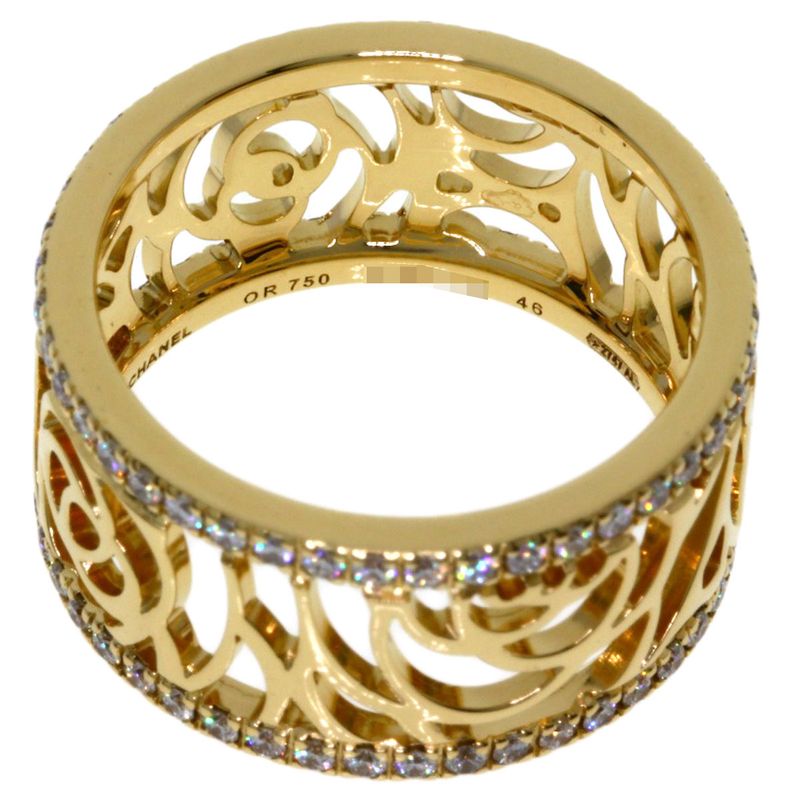Chanel Camellia Diamond 46 Ring 18K Yellow Gold