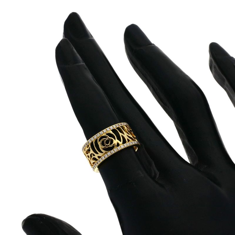 Chanel Camellia Diamond 46 Ring 18K Yellow Gold