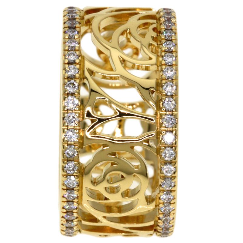 Chanel Camellia Diamond 46 Ring 18K Yellow Gold