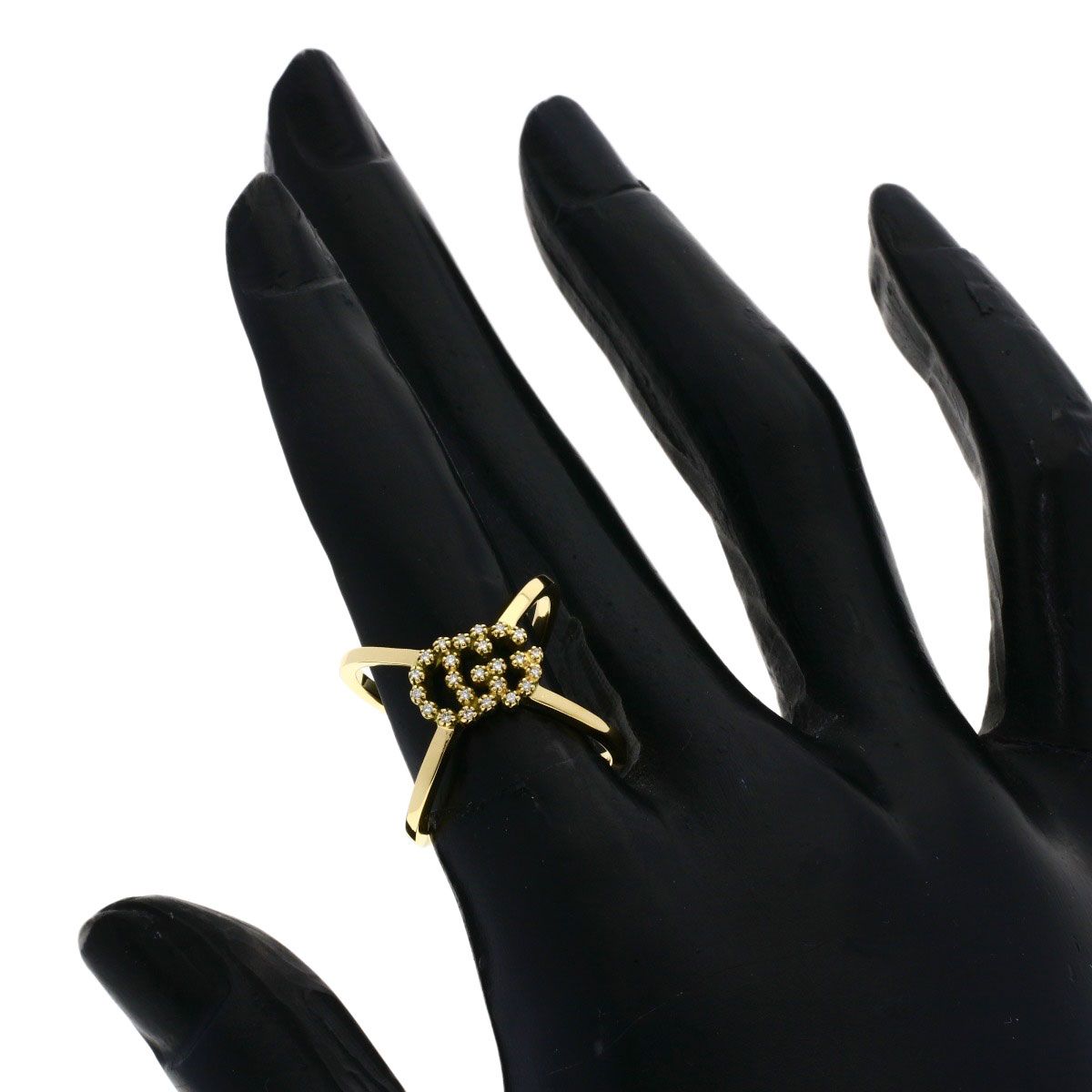 Gucci GG Running Diamond Ring 18K Yellow Gold