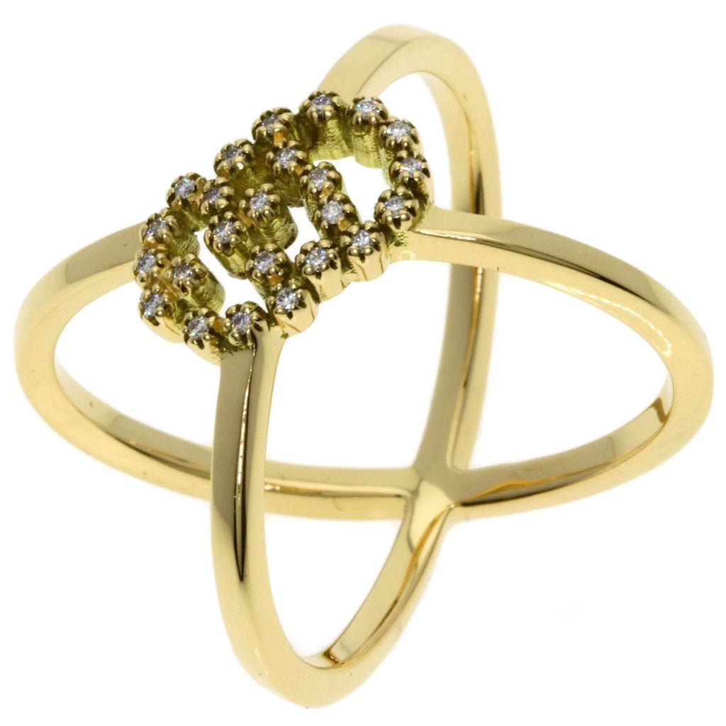 Gucci GG Running Diamond Ring 18K Yellow Gold