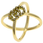Gucci GG Running Diamond Ring 18K Yellow Gold