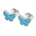Van Cleef & Arpels Sweet Alhabra Papillon Turquoise Earrings Handbag