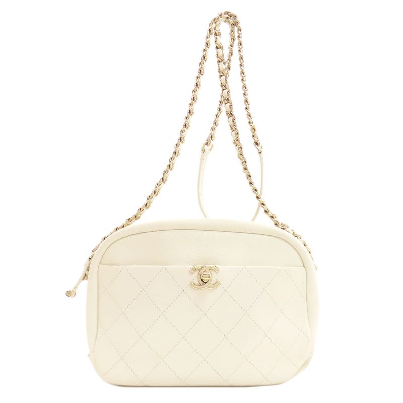 Chanel Quilted CC Logo Gold Shoulder Bag