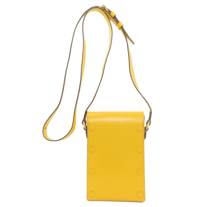 Gucci Horsebit Shoulder Bag Leather Yellow Yellow