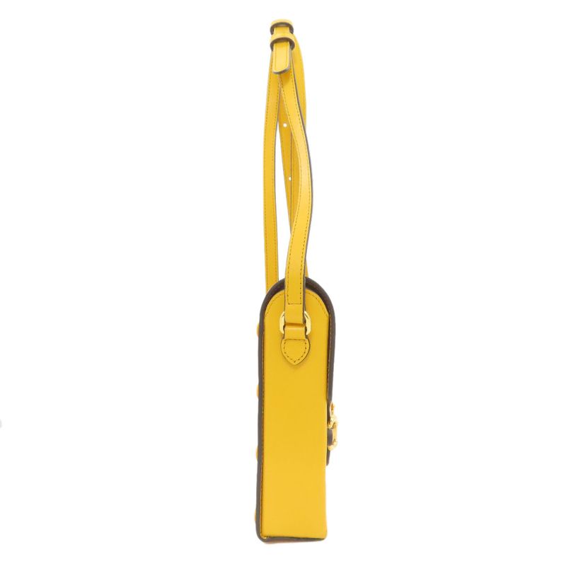 Gucci Horsebit Shoulder Bag Leather Yellow Yellow