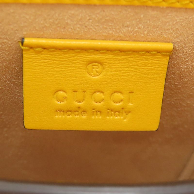 Gucci Horsebit Shoulder Bag Leather Yellow Yellow