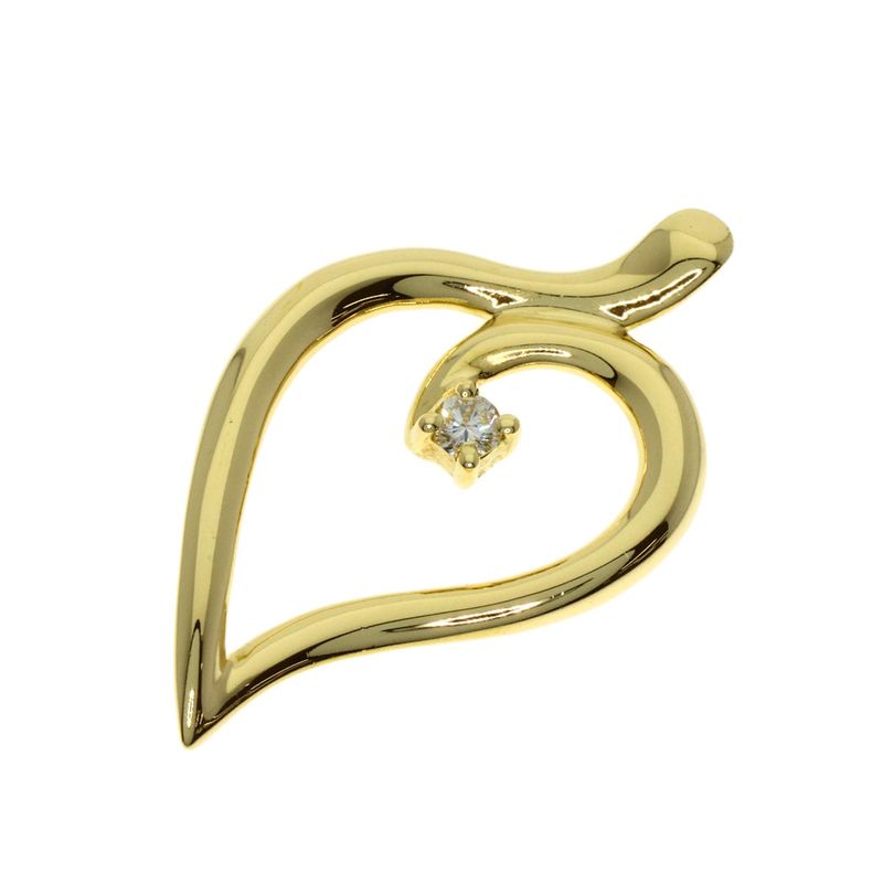 Tiffany & Co Leaf Diamond Pendant Top 18K Yellow Gold