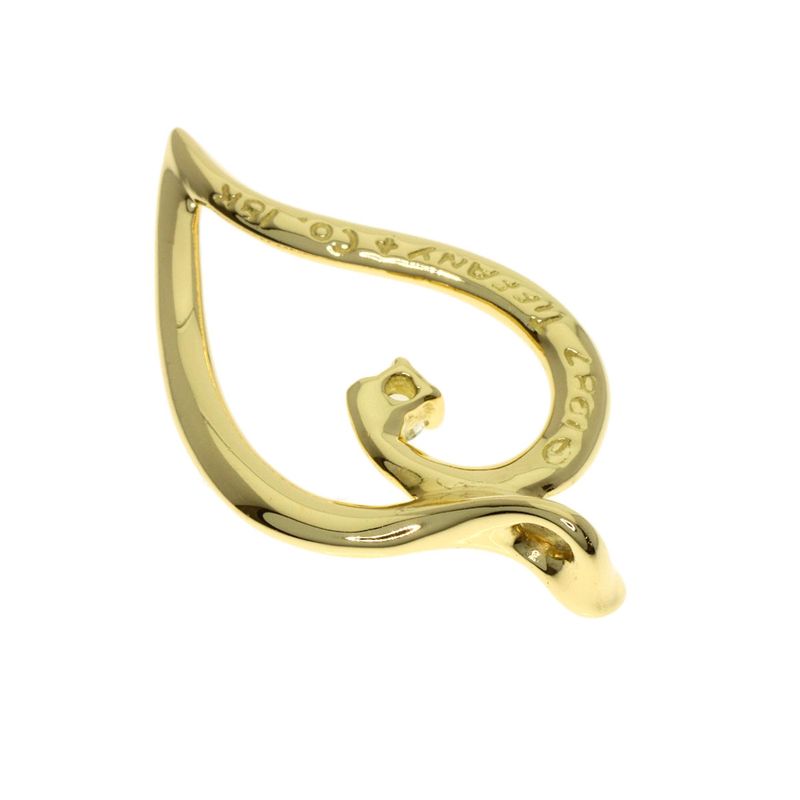 Tiffany & Co Leaf Diamond Pendant Top 18K Yellow Gold