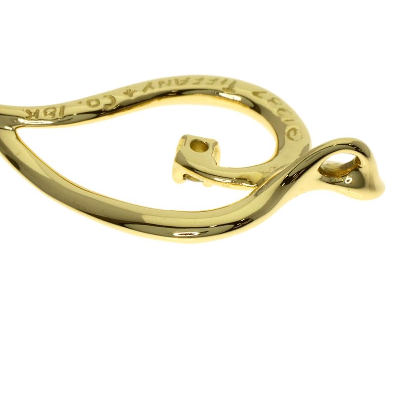 Tiffany & Co Leaf Diamond Pendant Top 18K Yellow Gold