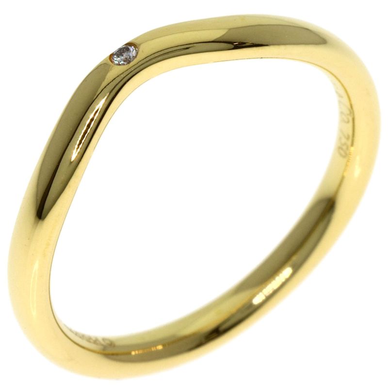 Tiffany & Co T Cube Ring Diamond 18K Yellow Gold