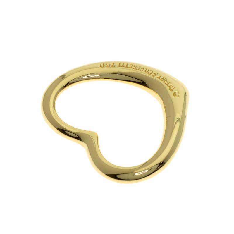 Tiffany & Co Open Heart Pendant Top 18K Yellow Gold
