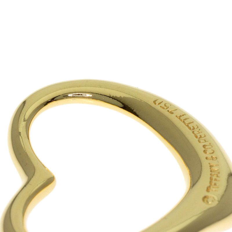 Tiffany & Co Open Heart Pendant Top 18K Yellow Gold