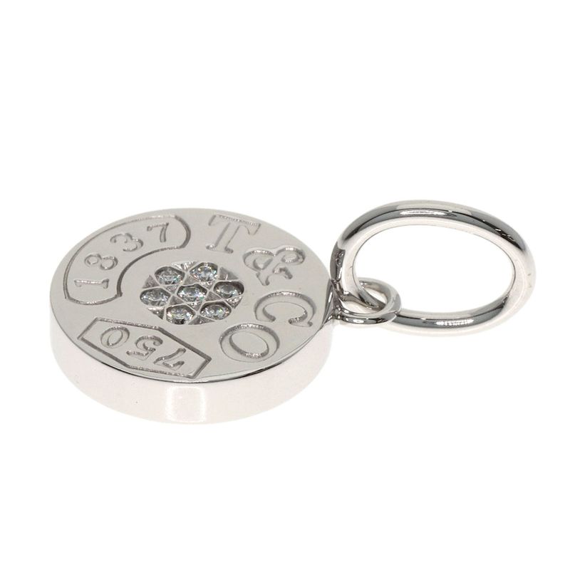 Tiffany & Co Circle Diamond Pendant Top 18K White Gold