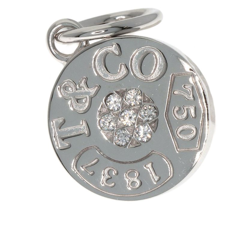 Tiffany & Co Circle Diamond Pendant Top 18K White Gold