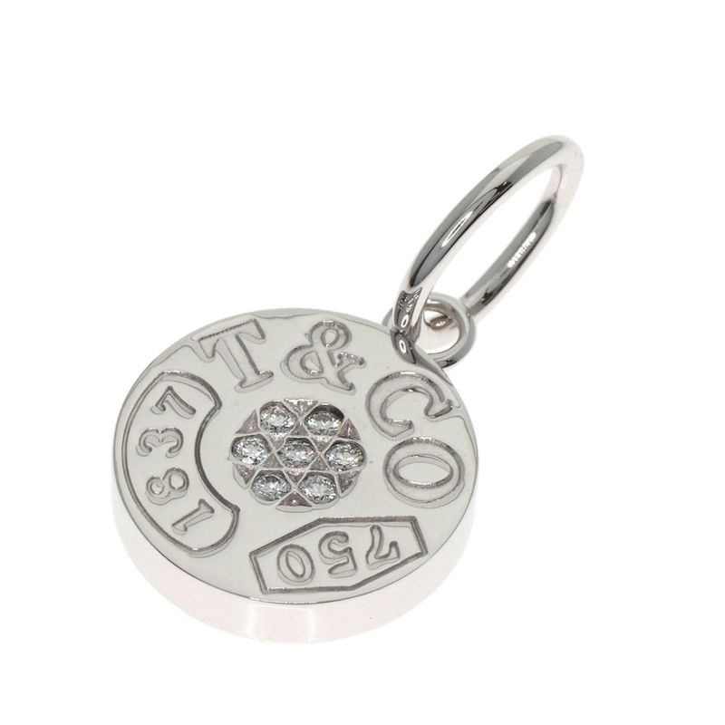 Tiffany & Co Circle Diamond Pendant Top 18K White Gold