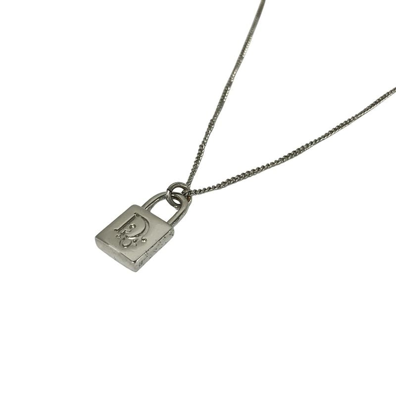 Dior Necklace Silver Padlock