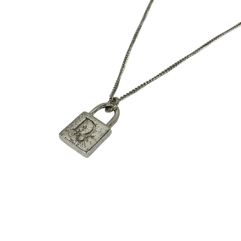 Dior Necklace Silver Padlock
