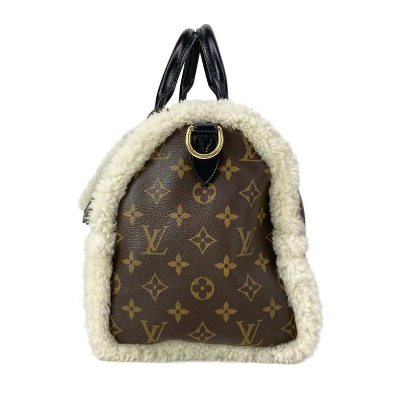 Louis Vuitton Handbag Speedy Soft 30 Teddy Monogram Ivory Black